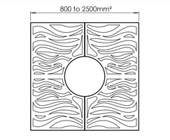 ASF Rivulet Square Stainless Steel Tree Grille drawing