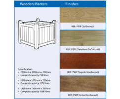 Wooden planter specifications