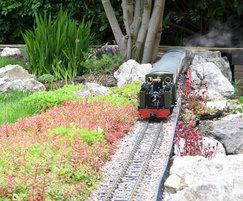 A train set in the garden - every boy's dream