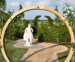 Garden entrance with specially commissioned statue