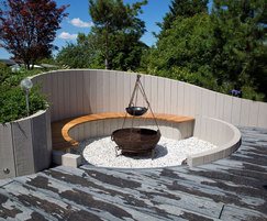 Orbis seating unit with fire pit by X-scapes Ltd