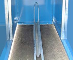 Clad bicycle locker with cycle trough for 1 bike