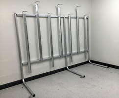 Vertical cycle racks can be used indoors