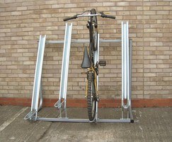 Semi-vertical cycle parking
