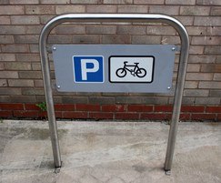 Hillmorton cycle stand with integrated signage