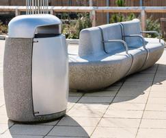 Igneo protective bin and seat - PAS 58 street furniture