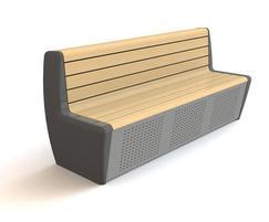 RhinoGuard Eos seat in Ferrocast polyurethane & timber