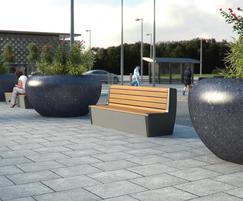 RhinoGuard Eos seating with PAS rated Giove planters