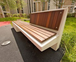 Equal Cast Stone And Wood Bench Marshalls Landscape Protection
