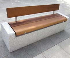 Basic Inset granite and hardwood bench