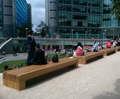 Bespoke oak Staple benches - Paddington Central
