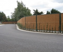 Acoustic barrier with steel frame and coconut fibre