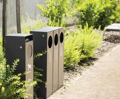 All-steel recycling, litter and dog waste bins