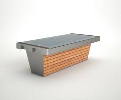 Stellar Smart Bench - stained wood