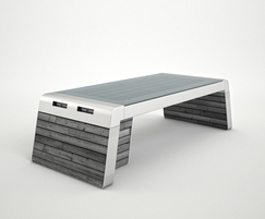 Stellar Smart Bench - grey wood