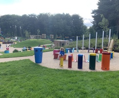 Colourful park furniture - Mo Mowlam Play Park, Belfast
