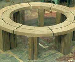 Circular hardwood tree seat