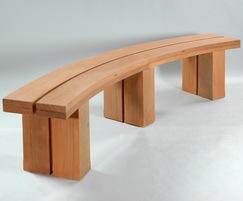 Seat Type 2 Curved hardwood timber bench