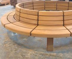 Circular hardwood tree seat