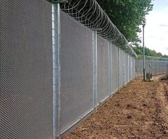 High-security fencing with razor wire topping