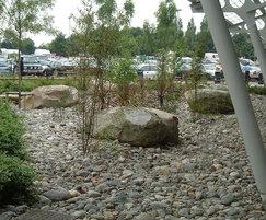 Large boulders used as features