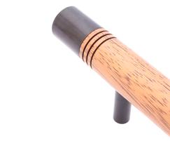 Arbor range pull handle in mahogany and black chrome