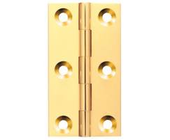 Unwashered hinge in polished brass from Silver Kite