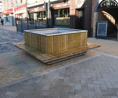 Stockport FSC redwood and stainless  planter with bench
