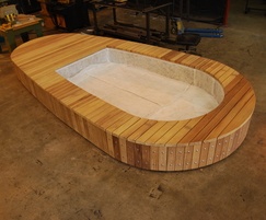 Planter/bench unit in manufacture