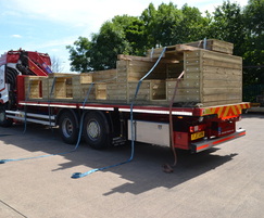 Parklet sections loaded ready for delivery to site