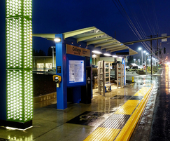 Passenger waiting shelter, totem, lighting and signs