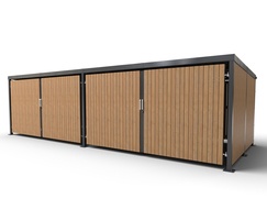 Deacon Senior 8m shelter with redwood timber clad gates