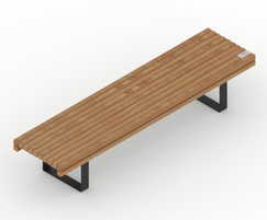 POC - Solo Bench without backrest  Corten/RAL coated