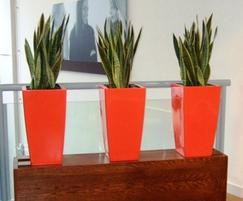 Kubik Planters In Our Standard Flame Red Colour