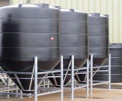 Thermoplastic conical tanks