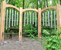 English larch frame shown with arched design