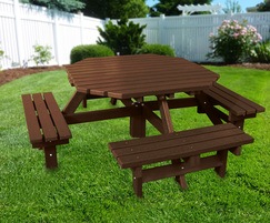 100% Recycled Plastic Picnic Table Seats 8 Octagonal