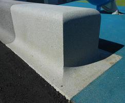 Custom concrete bench - play area, Genofte, Denmark