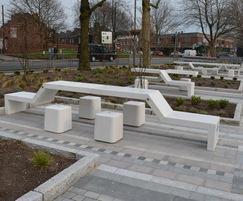 Twin Bench and Mizar seat at Tiber Square, Liverpool