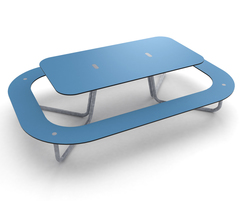 Plateau indoor picnic table - blue