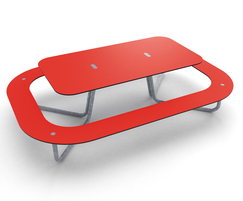 Plateau indoor picnic table - red