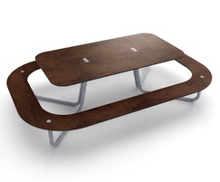 Plateau indoor picnic table - brown