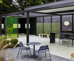 Upfit modular steel shelter by Landscape Forms