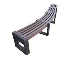 Edge recycled plastic curved outdoor benches