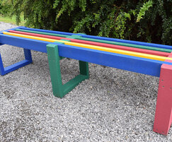 Edge colourful recycled plastic outdoor bench