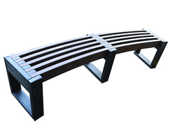 Edge recycled plastic curved outdoor bench