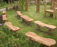 Rustic wooden seating