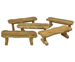 Set of five rustic timber seats