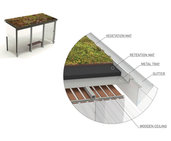 Aureo bus stop shelter - green roof details