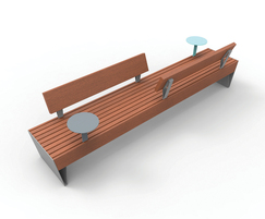 Blocq bench seating with backrests and table option